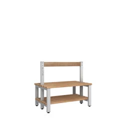 Double Bench Seat With Back Rest And Shelf