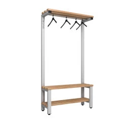 Single Sided Hanging Bench With Shelf