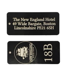 Hotel key fob with logo